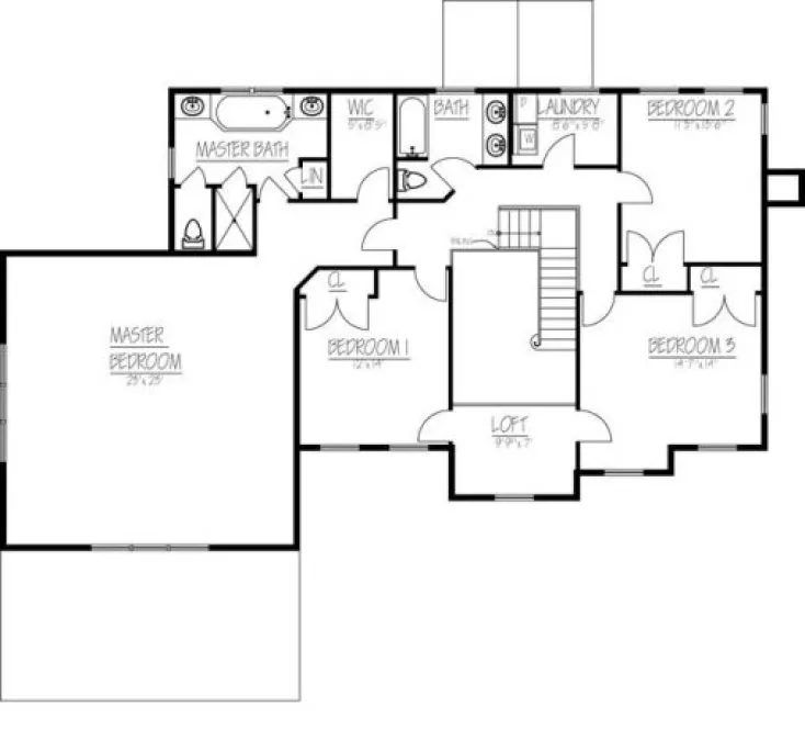 Second Floor Plan for House Plan #560001