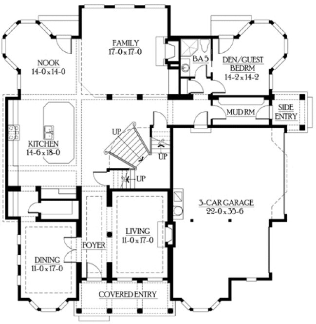 Main Floor Plan for House Plan #335194