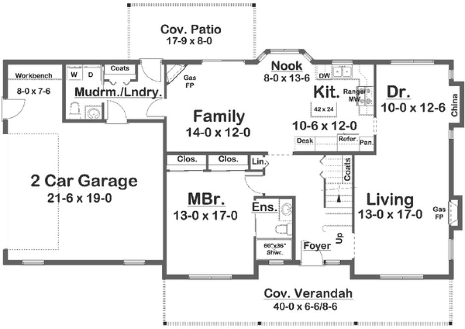 Main Floor Plan for House Plan #202020
