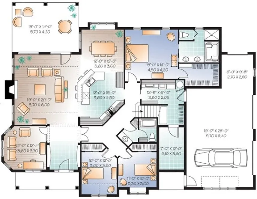 Main Floor Plan for House Plan #144323