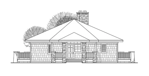 Rear Elevation for House Plan #349421