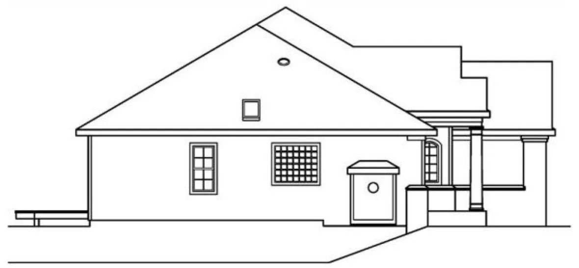 Left Elevation for House Plan #342633