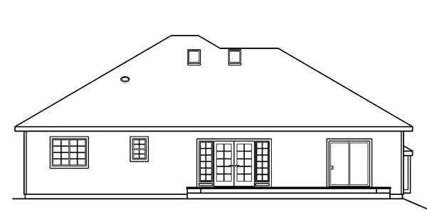 Rear Elevation for House Plan #342633