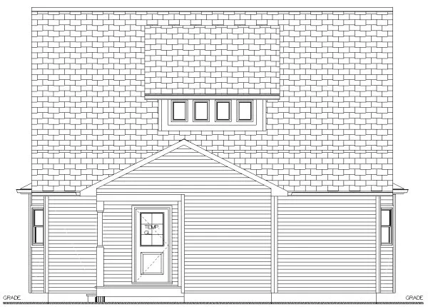 Rear Elevation for House Plan #201779