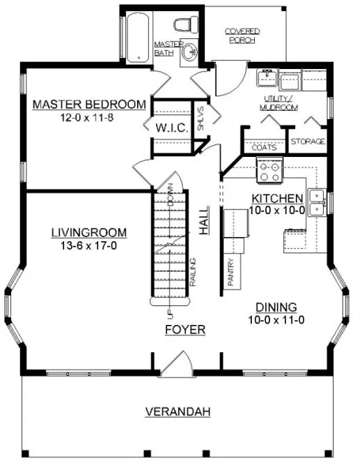 Main Floor Plan for House Plan #201779