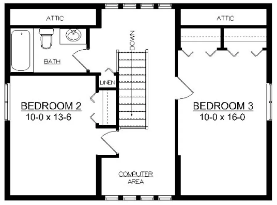 Second Floor Plan for House Plan #201779