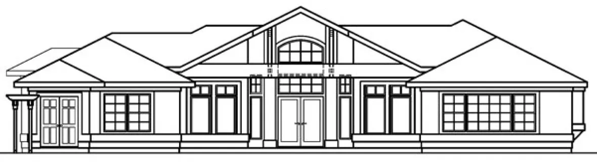 Rear Elevation for House Plan #347933