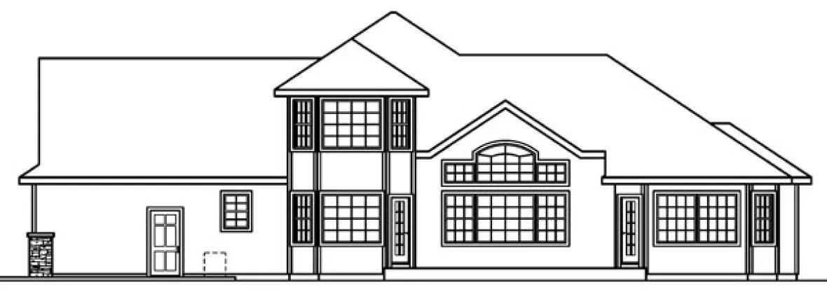 Rear Elevation for House Plan #345243