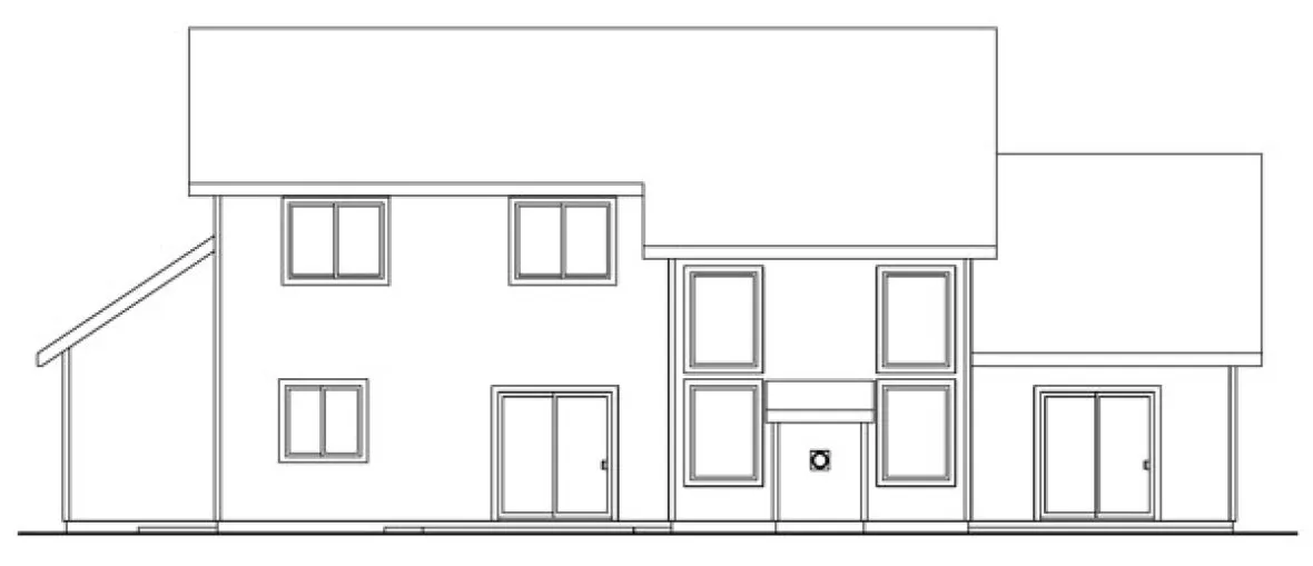 Rear Elevation for House Plan #347743
