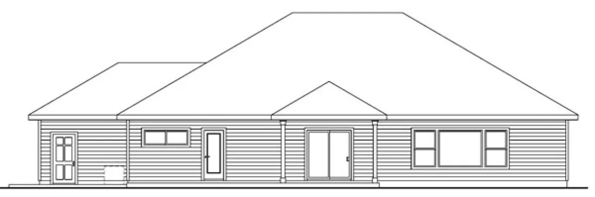 Rear Elevation for House Plan #347063