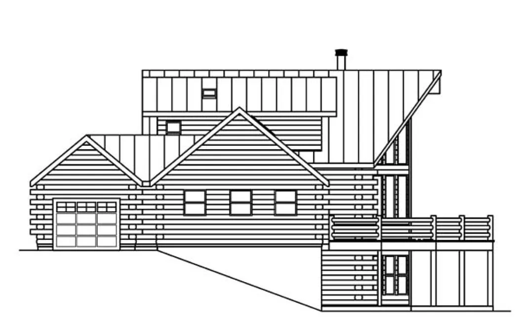 Left Elevation for House Plan #347963