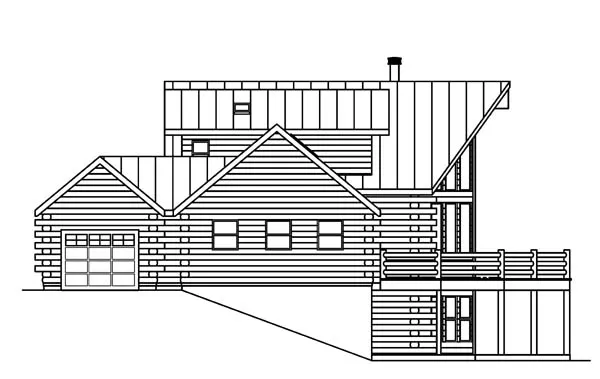 Left Elevation for House Plan #347963