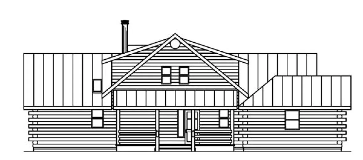 Rear Elevation for House Plan #347963