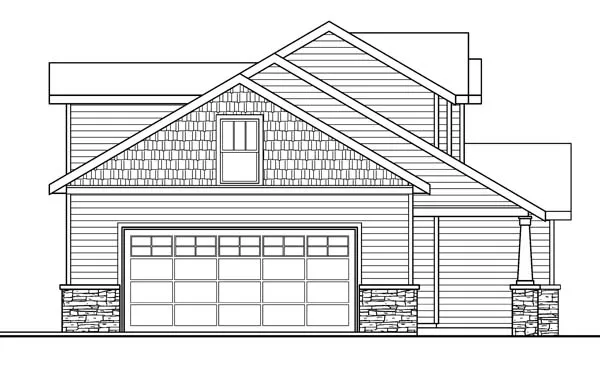 Left Elevation for House Plan #347073