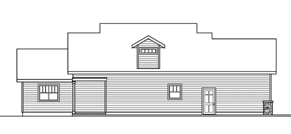 Rear Elevation for House Plan #347073