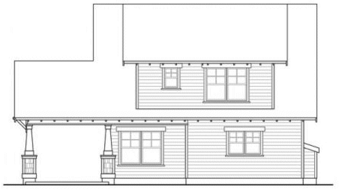 Rear Elevation for House Plan #349873