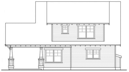 Rear Elevation for House Plan #349873