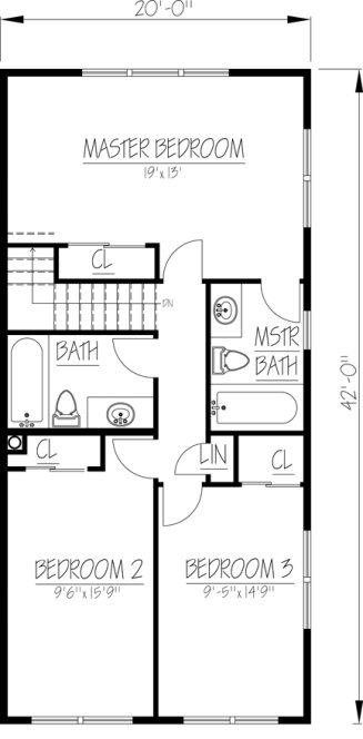 Second Floor Plan for House Plan #561001