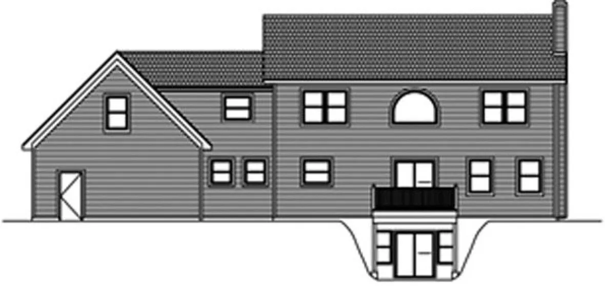 Rear Elevation for House Plan #562001