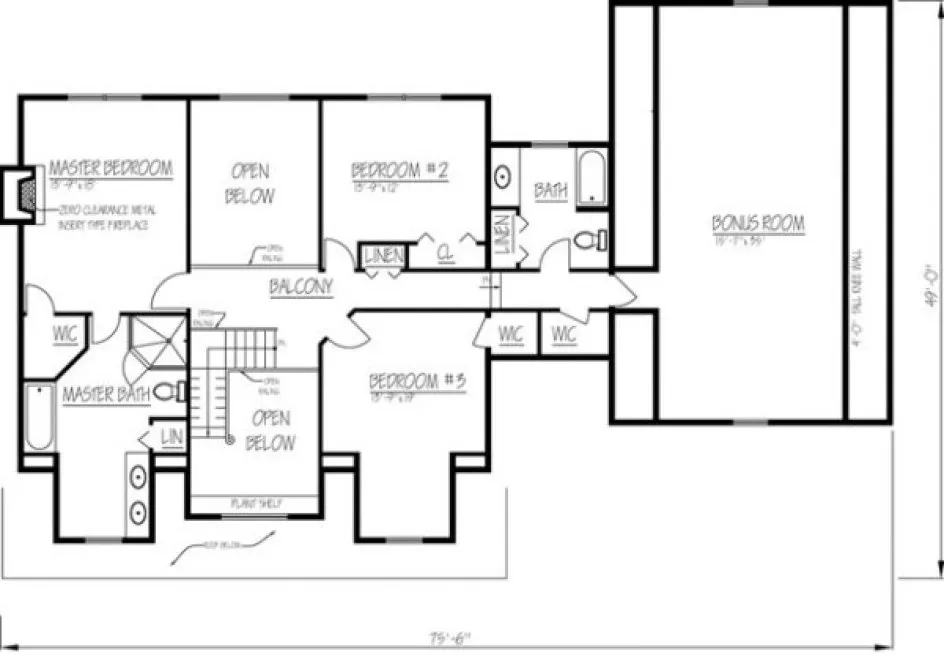 Second Floor Plan for House Plan #562001