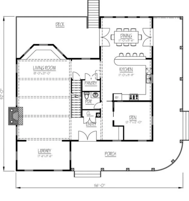 Main Floor Plan for House Plan #563001