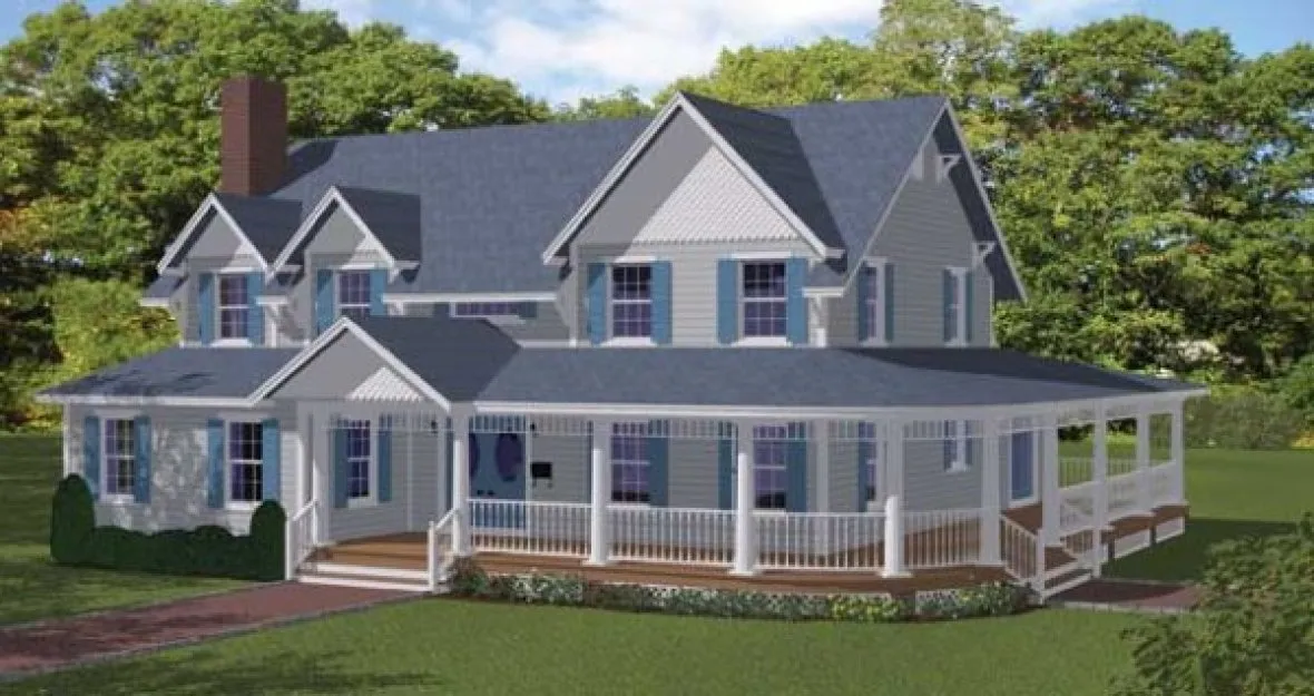 Full Rendering for House Plan #563001