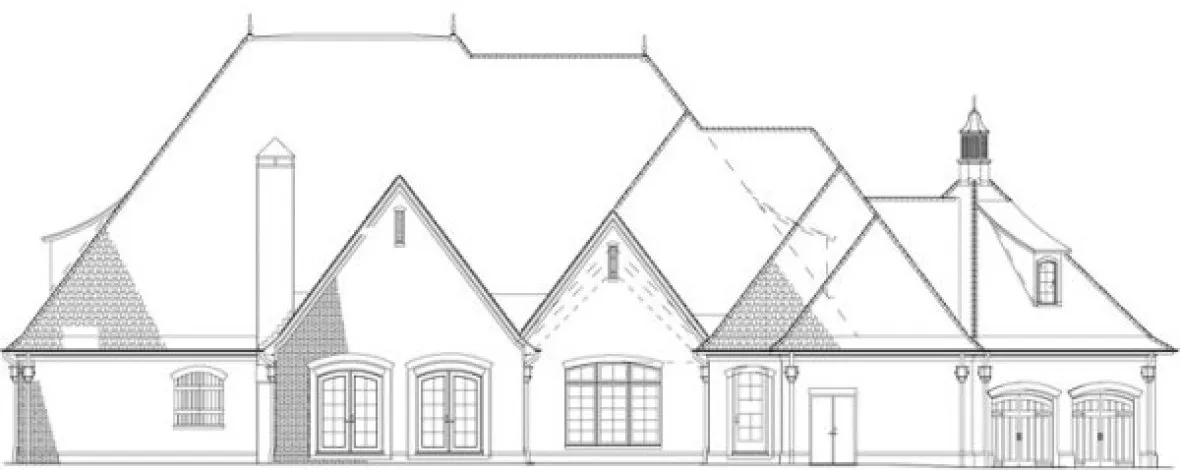 Rear Elevation for House Plan #310831