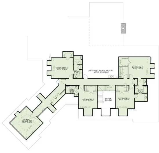 Second Floor Plan for House Plan #310831