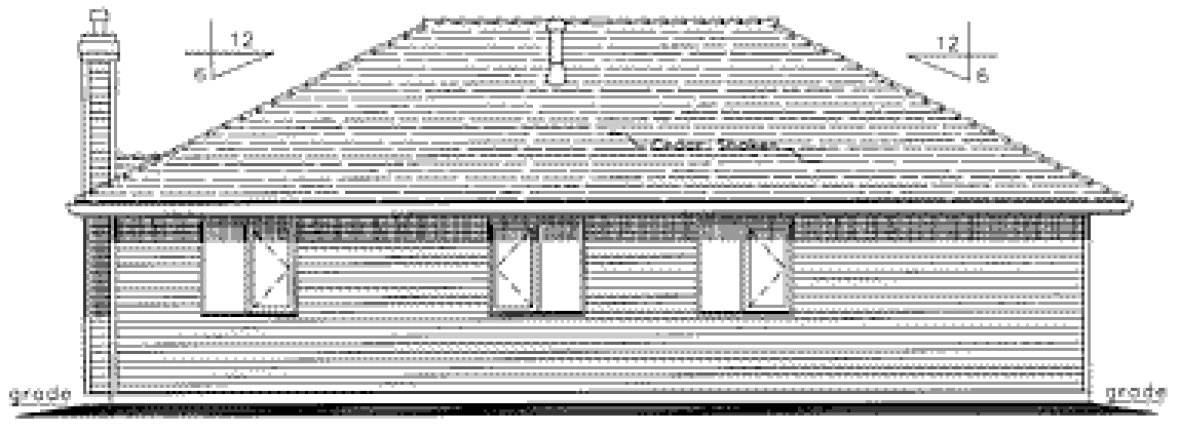 Rear Elevation for House Plan #136024