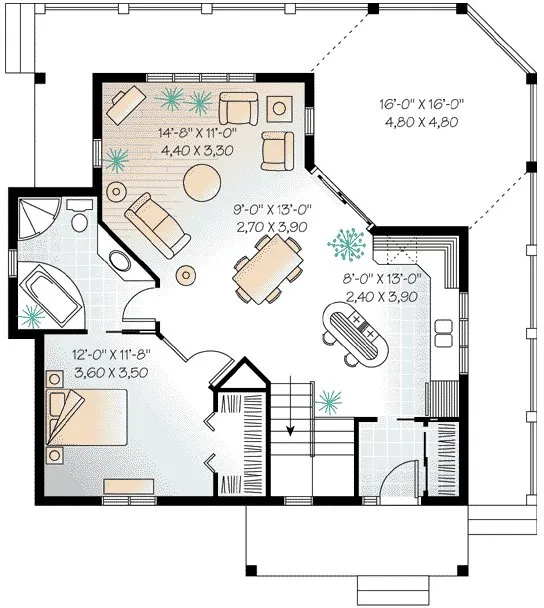Main Floor Plan for House Plan #141093