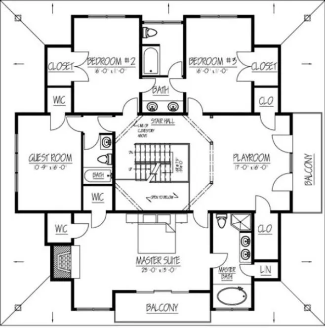 Second Floor Plan for House Plan #567001