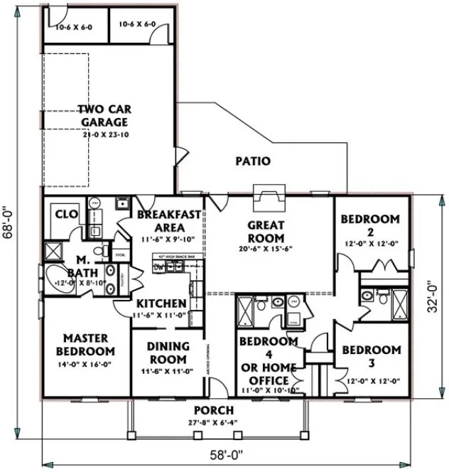 Main Floor Plan for House Plan #433581