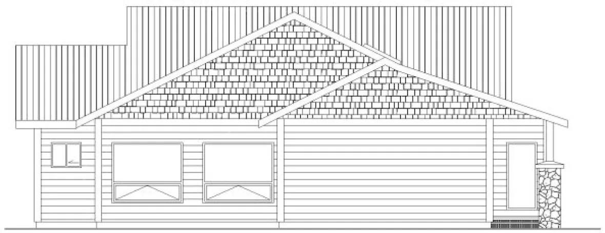 Left Elevation for House Plan #208001