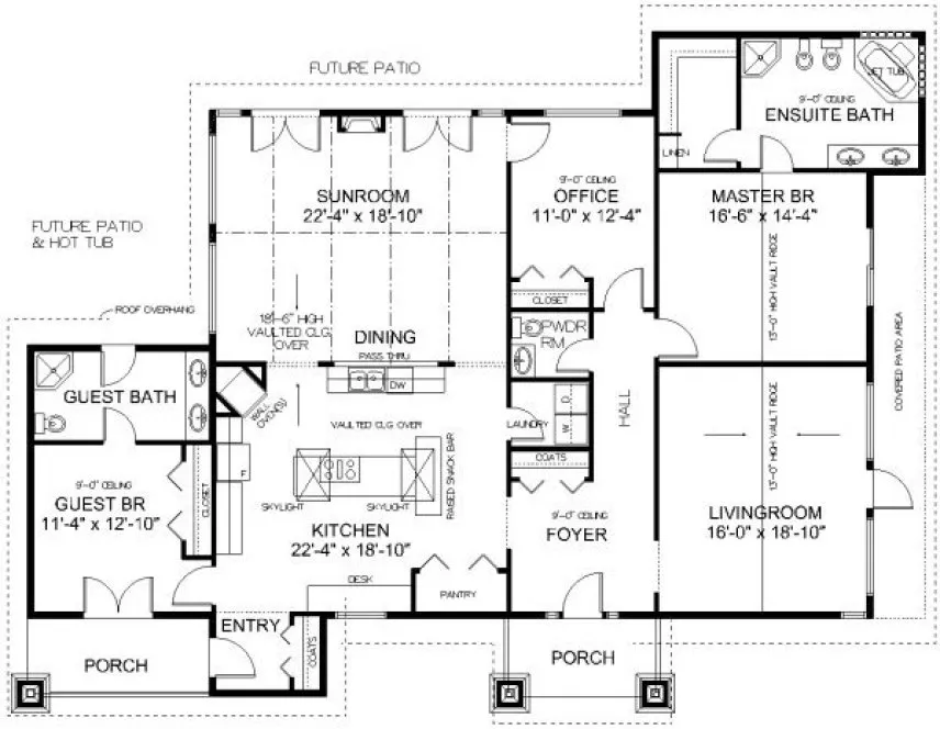Main Floor Plan for House Plan #208001