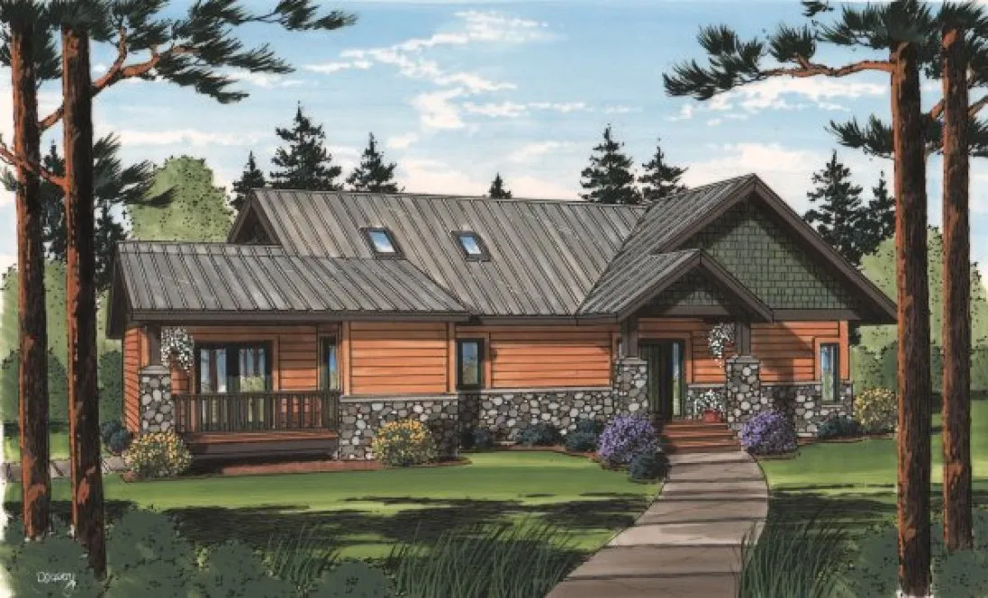 Full Rendering for House Plan #208001