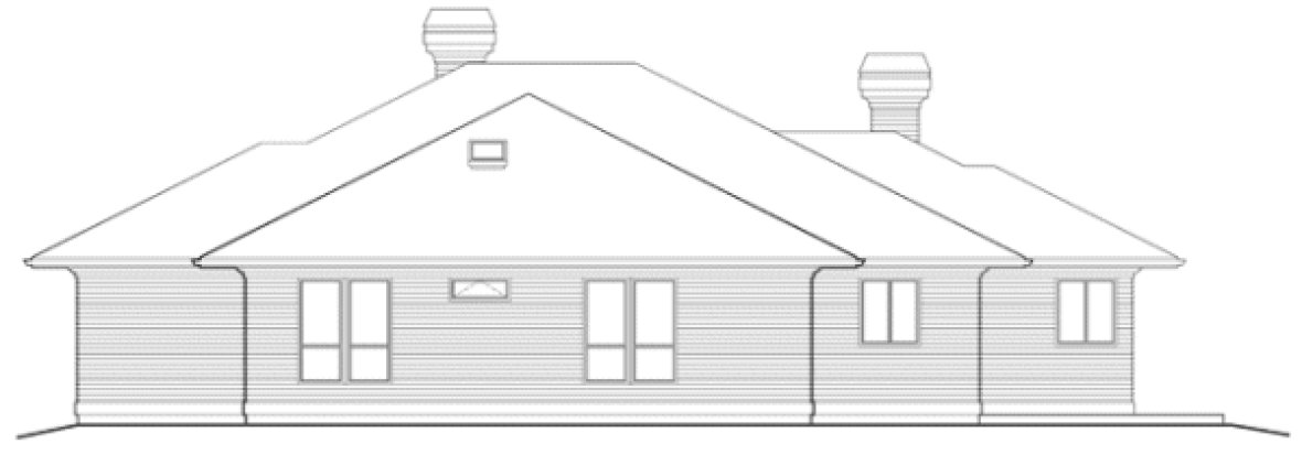 Rear Elevation for House Plan #321132