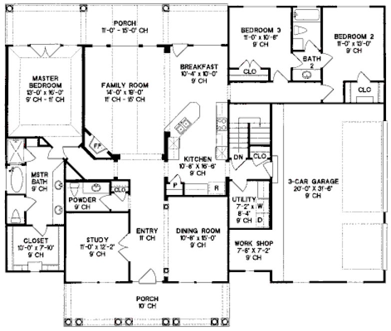 Main Floor Plan for House Plan #159819