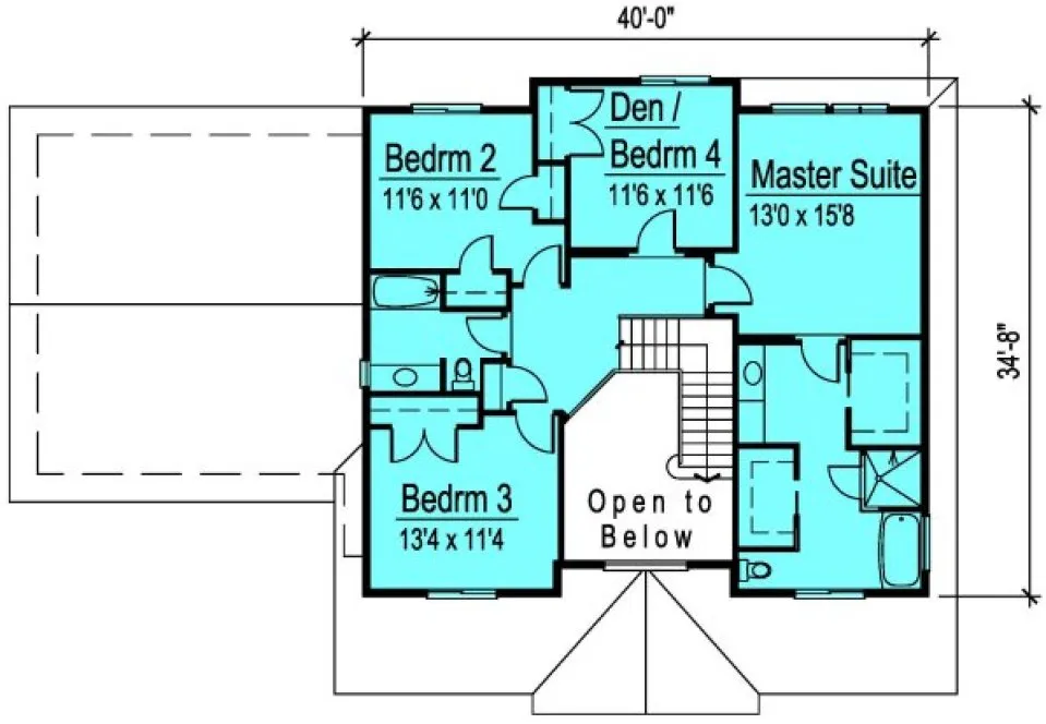 Second Floor Plan for House Plan #575952