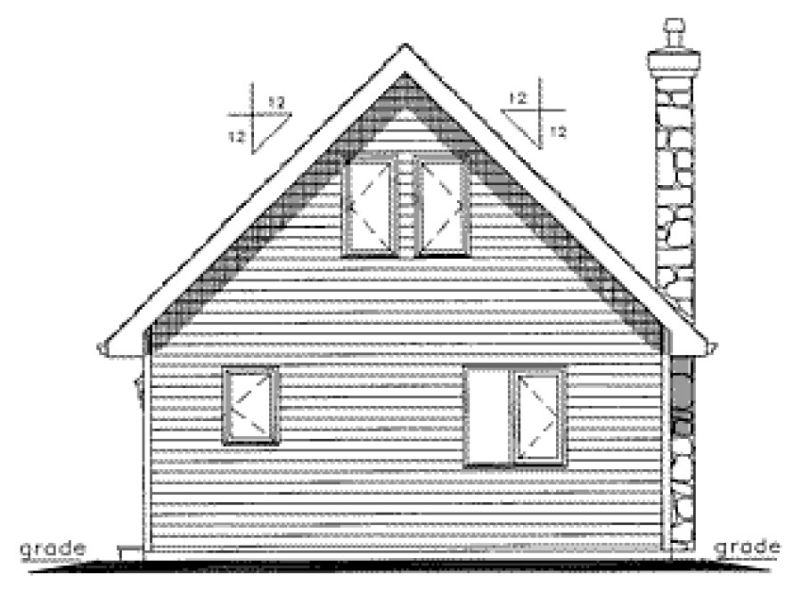 Rear Elevation for House Plan #135054