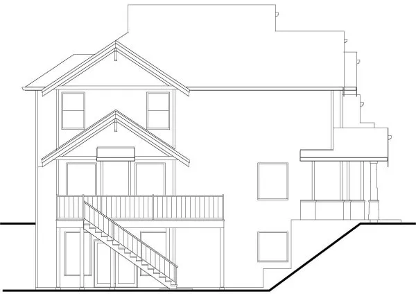 Right Elevation for House Plan #571011