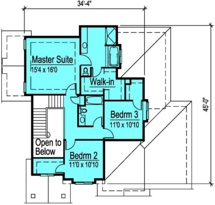 Second Floor Plan for House Plan #571011