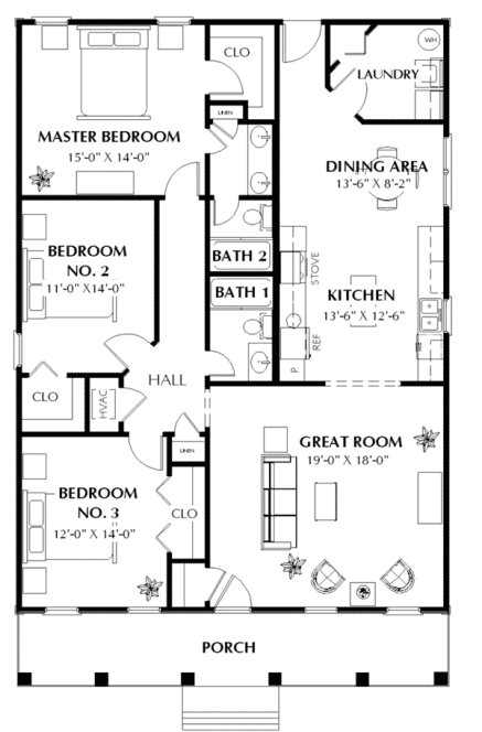 Main Floor Plan for House Plan #430051
