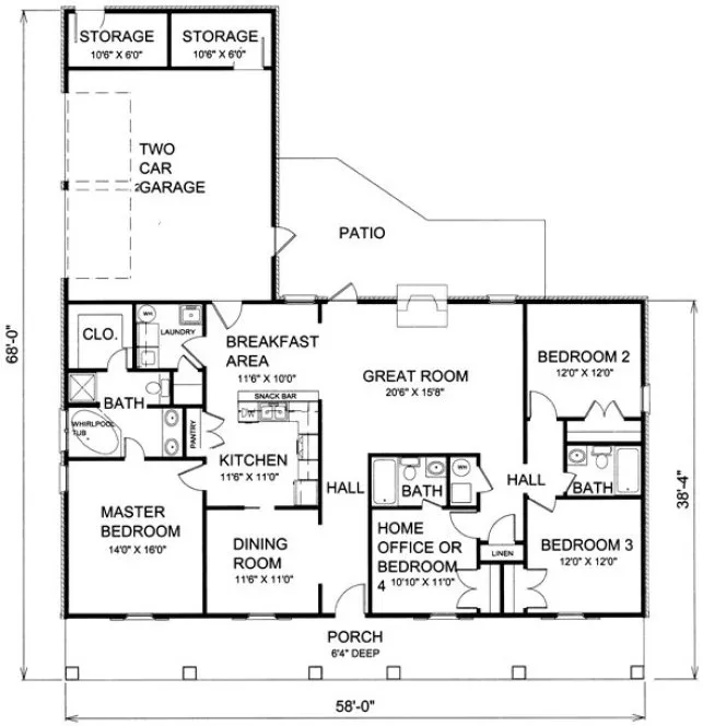 Main Floor Plan for House Plan #431581