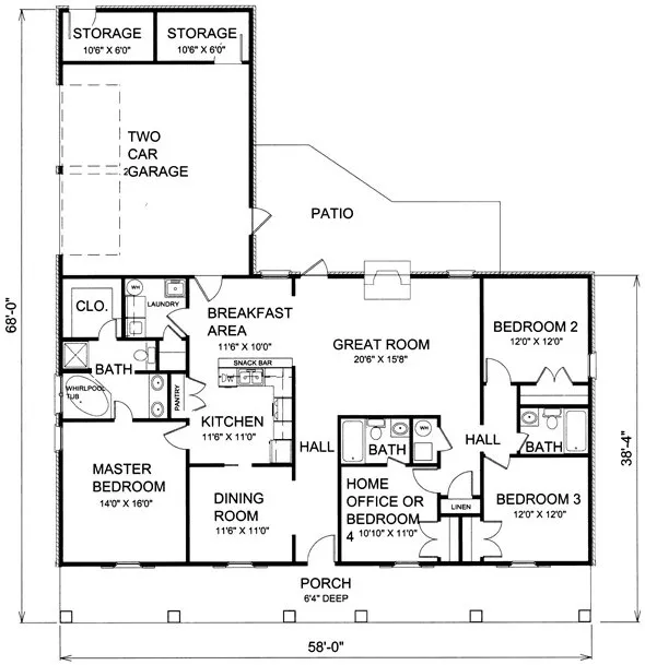 Main Floor Plan for House Plan #431581