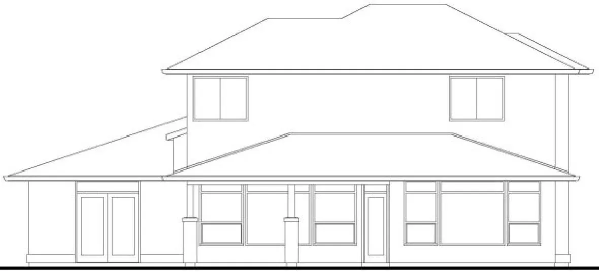 Rear Elevation for House Plan #572010