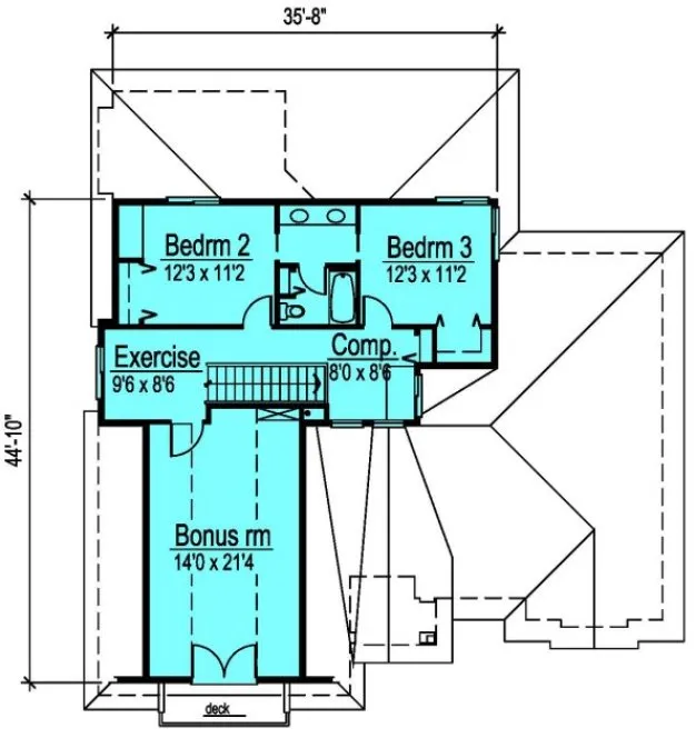 Second Floor Plan for House Plan #572010
