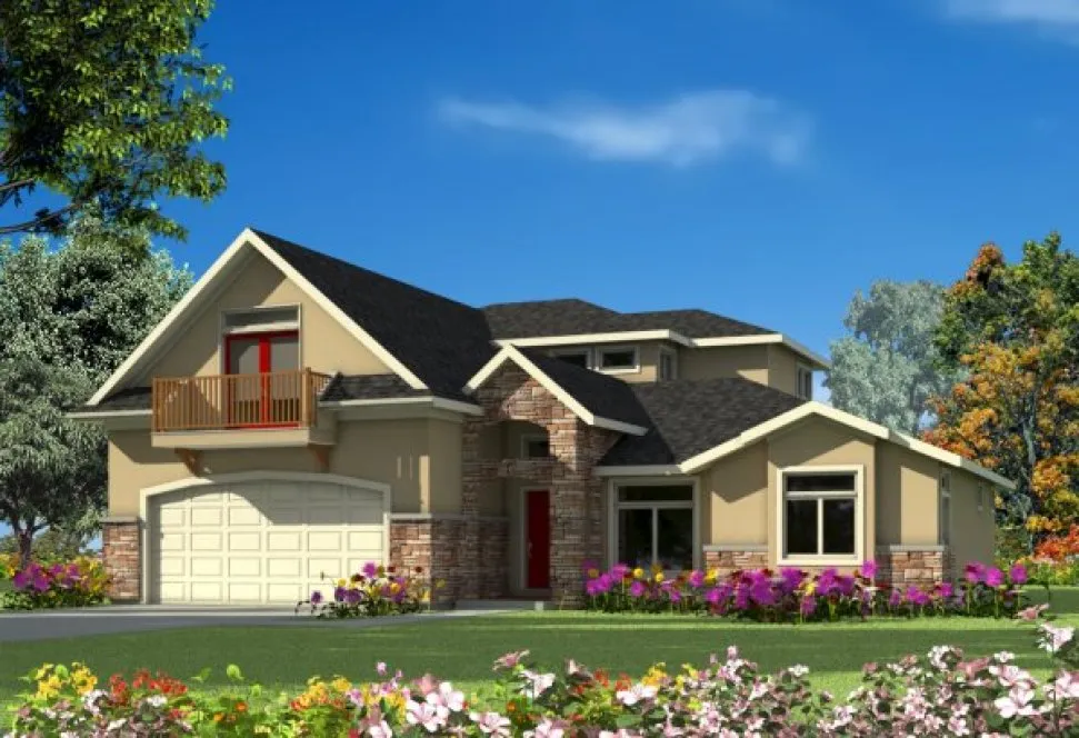 Full Rendering for House Plan #572010