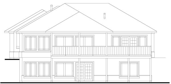 Rear Elevation for House Plan #570001