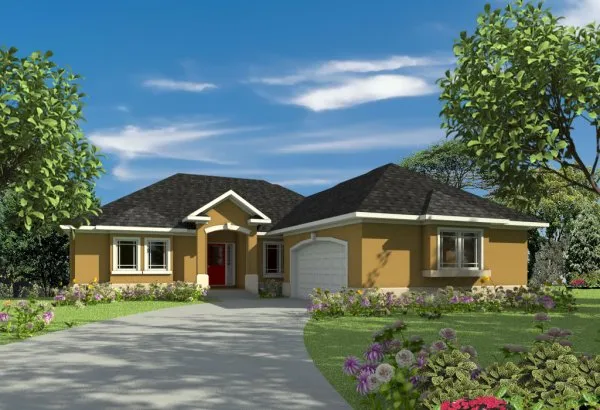 Full Rendering for House Plan #570001