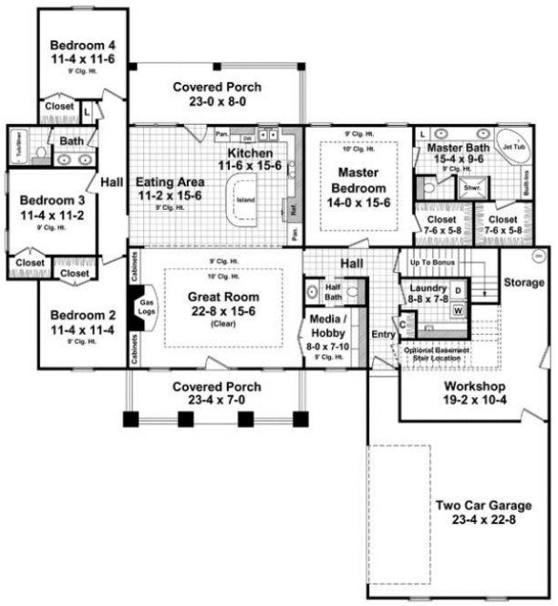 Main Floor Plan for House Plan #210412